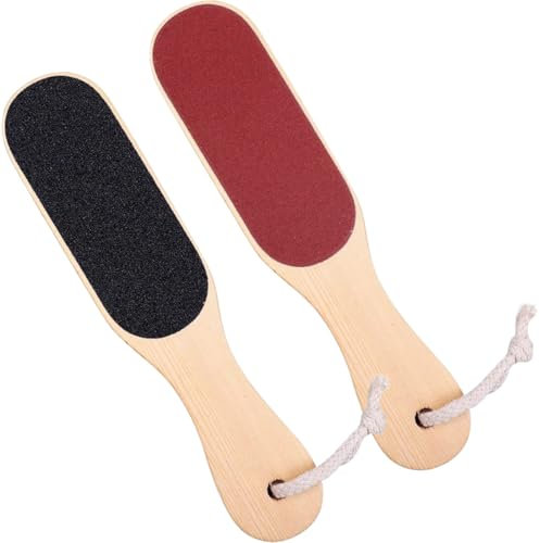 KOLZEMV 2 PCS Lima de Pie de Madera,Eliminador de Callos,lima pies durezas,lima pies,pedicura profesional para pies,Raspador de Pies,Removedor Pieles Muertas, Doble Cara, Pedicura Profesional en Casa