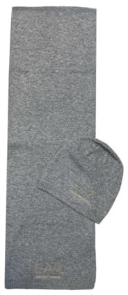 EA7 Emporio Armani Damen Mütze und Schal, One Size, 282000, Medium Grey, Einheitsgröße
