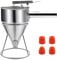 1200ML Pancake Batter Dispenser, Stainless Steel Funnel Cake Dispenser with Stand Heavy Duty Baking Tool for Cupcake Waffles Cakes
