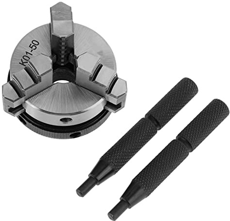 50mm Scroll Spannfutter, Mini Holzarbeit Handspannfutter mit 3 Backen, Stahl - Hohe Präzision, Große Spannweite, Für Metall - und Kunststoffbearbeitung