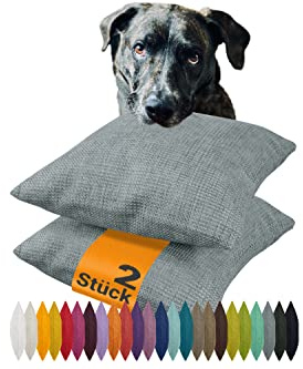 npluseins 2er Pack Kissenhüllen mit Struktur-Muster - Polsteroptik 617.767, 1 Pack (2 Stück) - Kissenhüllen 40 x 40 cm, Silbergrau