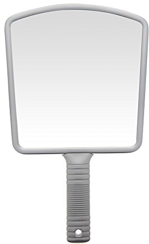 Kosmetex Großer Handspiegel Friseur-Spiegel 36 x 22 cm, Silber Hand-Spiegel Salon, 1:1