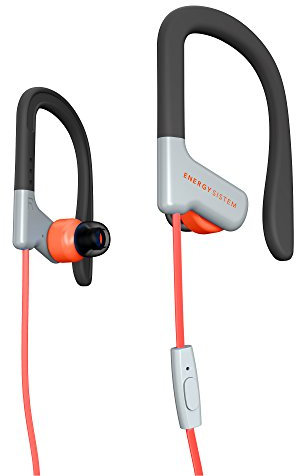 Energy Sistem Sport 1 Auriculares Deportivos (Cable de 1.2 m, Mini Jack 3.5 mm, micrófono Incorporado, Secure-fit, Sweatproof, Control Talk) -Coral