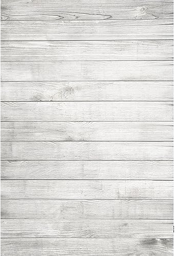 YongFoto 1x1,5m Vinyl Foto Hintergrund Holzboden Weißes Hölzernes Hellgraues Rustikales Hölzernes Holz Brett Fotografie Hintergrund für Photo Booth Baby Party Banner Kinder Fotostudio Requisiten