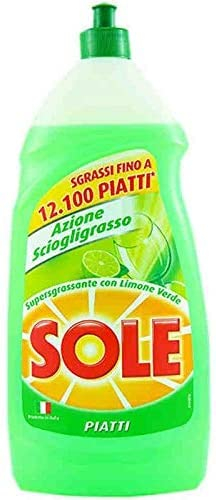 6 x Sole Piatti verde limón Water Lavavajillas Detergente para lavavajillas limpiador 1100 ml