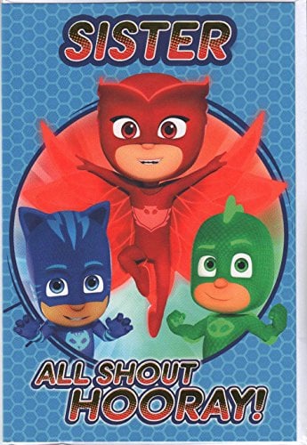 PJ Masks - Figuren - Geburtstagskarte Sister - Karton (Einheitsgröße) (Blau/Rot/Grün)