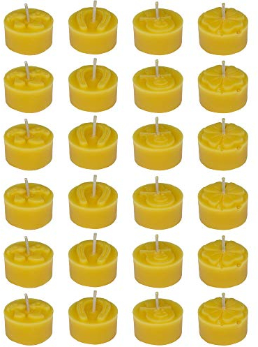 Toms Bienen 24 Teelichter Glücksbringermotiv aus 100% reinem Bienenwachs
