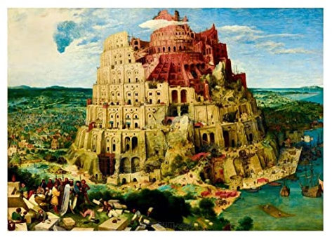 Bluebird Puzzle - Pieter Brueghel der Ältere,Turmbau zu Babel - 1000 Teile Puzzle - Reproduktion des Berühmten Gemäldes - Puzzle für Erwachsene
