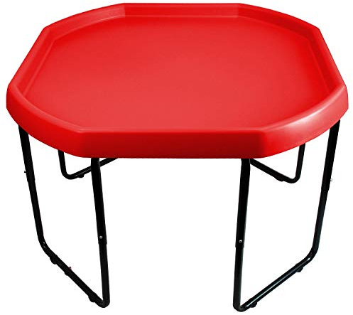 Tufff Spot Red Plastic Mixing Play Tray & Height Adjustable 3 Tier Frame Stand - Suitable for Indoor or Outdoor Use.
