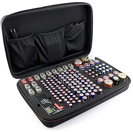 Battery Organiser Case Large Capacity Battery Holder Box, Storage 146 Battery Fit Various Sizes for AA AAA 9V D C Batteries (Battery and Battery Tester Not Include)