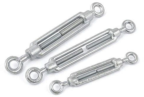 2 pcs of M10 Eye – Eye Turnbuckle Tensioner for Wire Tension Garden Rope Hooks Cable Garden Support Wire Turnbuckle Strainer