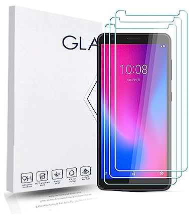 Protector de Pantalla para ZTE Blade A3 2020 Dureza 9H A Prueba de Rayones Protector de Pantalla de Vidrio Templado [3 Piezas] Borde Redondeado 2.5D, Fácil de Instalar,Soporte de Prensa 3D