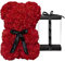 DuHouse Rose Bear Rose Teddy Bear Flower Gift Black Box per San Valentino Anniversario Festa della Mamma Natale, Compleanni Bridal Showers Completamente realizzato a mano 25,5 cm Flower Bear(Rosso)