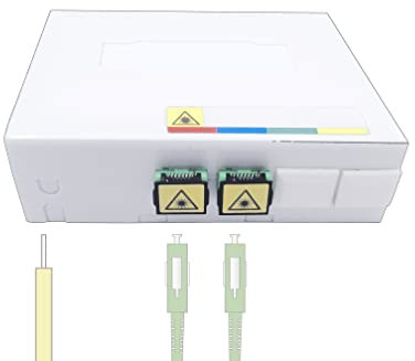 Elfcam® - Punto de Terminación Óptica PTO para FTTH, Conectores Ópticos de Tipo SC/APC (2 Puerto Óptico)