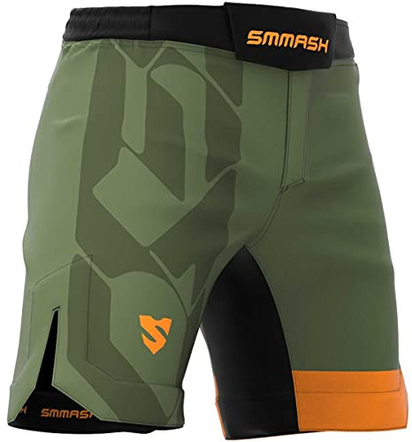 SMMASH Pantalones Cortos Hombre para Artes Marciales Kickboxing Boxeo Muay Thai Deportivos De Combate Choker