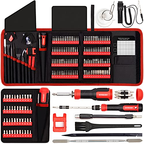 SHARDEN Präzisions-Schraubendreher-Sets, magnetisch, 1/4 Zoll Muttern-Treiber-Set, Multi-Schraubendreher, 191-in-1 Reparatur-Werkzeug-Set für Computer, iPhone, Laptop, Handy, Elektronik, Haushalt