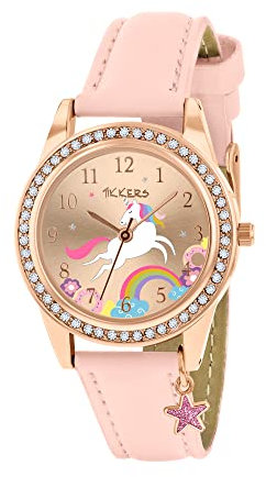 Tikkers Filles Analogique Quartz Montre avec Bracelet en Polyuréthane TK0201