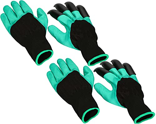 KOTARBAU® 2 er Set Garten Handschuhe mit Kunststoffkrallen zum Graben