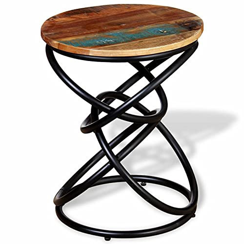 Leepesx Beistelltisch, Couchtisch, Druckertisch, Wohnzimmertisch, Coffee Table, Fernsehschrank, Blumensäule, Sofatisch, Altholz Massiv