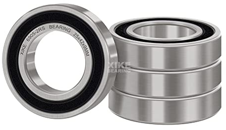 XiKe 4er-Pack Kugellager 6905-2RS 25x42x9mm - 100Cr6-Stahl | Beidseitige Gummidichtung (2RS), Werksgeschmiert, ABEC-3-Klasse, Reibungsarm, Geräuscharm, Preiswert