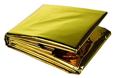 SagaSave 5PCS Folie Überlebens Decke, Wert Folien Hilfe Erwachsene Überlebens Decke Reflektierende Thermische Erste-Hilfe-Raum Individuell Verpackte Decke für Outdoor, Wandern (Gold(160 * 210cm)