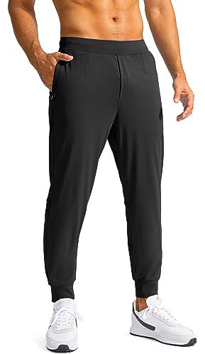G Gradual Pantalon de jogging et de golf pour homme avec poches à fermeture éclair, pantalon de survêtement extensible, coupe ajustée, pour le travail, la course à pied, noir, Taille M