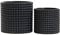 Olly & Rose Milan Lot de 2 Pots de Fleurs d'intérieur en céramique Noir Mat
