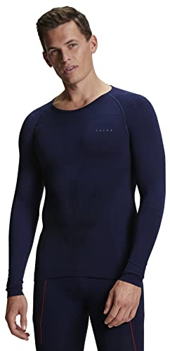 FALKE Herren Baselayer-Shirt Warm Round Neck M L/S SH Funktionsgarn Schnelltrocknend 1 Stück, Blau (Space Blue 6116), XXL