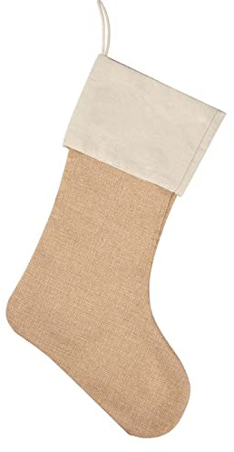 Sricam Burlap Christmas Stockings, Plain Christmas Stockings Personalized Christmas Stockings Xmas Fireplace Hanging Decoration for Christmas Decoration