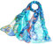 Signare Damen Schal aus 100% Seide, leicht und weich, mit Van Gogh Iris-Design