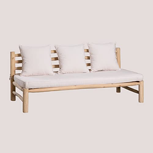 SKLUM 3-Sitzer Gartensofa aus Teakholz Nabila Braun Natur