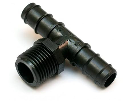 TEE 90° PORTAGOMMA FILETTATO MASCHIO PER TUBO POLIETILENE 20 mm x 3/4' x 20 mm (10)