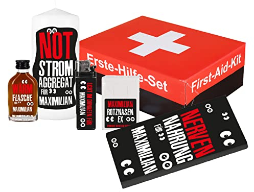 Lustapotheke® Blackout Notfallbox/Scherzartikel/mit Wunschname / 5-teilig