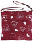Coprisedia 6 Cuscini Sedia Lacci Double Face Quattro Punti Imbottiti Fantasia Cuore Shabby Cucina Sala Cotone (Bodeaux)
