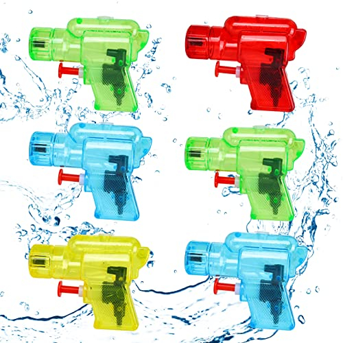 Wasserpistole Klein, 6 Stück Wasserspritzpistole Kinder, Spritzpistole Wasser, Mini Wasserpistolen für Kinder, Sommer Spielzeug Garten Pool Party Mitgebsel für Kinder (A)
