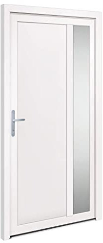 vidaXL Porta Ingresso Bianca 108x208 cm in PVC, porta, porta di ingresso, porta d'ingresso in PVC, porta entrata, porta in PVC, porte, porte in PVC