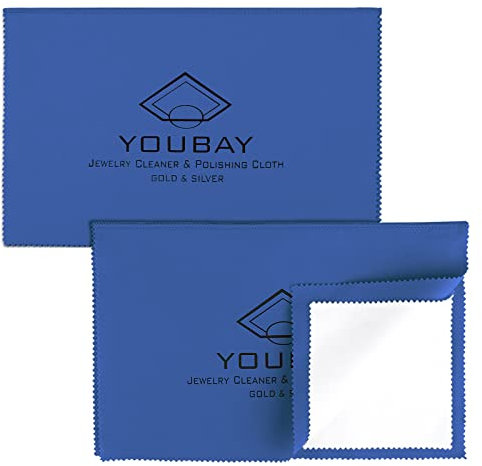 youbay Chiffons de Nettoyage et Chiffon de Polissage pour Argent - bijoux pour le nettoyage de l'or jaune Platine Brillance renouvelée I Chiffon pour à quatre couches nettoyage(Bleu)