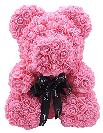 Rehmanniae Nounours Artificiel - 25cm Ours Eternelle (Fleur Éternelle), Ourson Ours Artificielle, Cadeau Créatif pour Saint-Valentin, Anniversaire, Mariage, Anniversaire