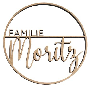 Nord-Kind Personalisierter Türkranz aus Holz, 29cm | Namen, Individuelles Türschild, Familie, Namensschild, Kinderzimmer, Fensterdeko, Handgefertigtes Geschenk, Geburt, Einzug
