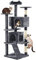 Yaheetech Arbre à Chat avec 2 Niches 3 Plateformes 2 Boules en Sisal Arbre à Grimper Multi-Niveaux Hauteur 178cm Idéal pour 3-4 Chats Gris Foncé