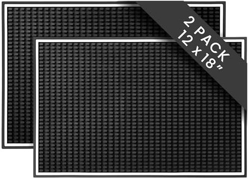Bar Mats for Counter (Black, 2 Pack)