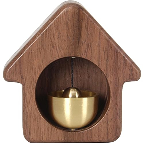 Glocke mit Handgefertigter Holzdekoration, Willkommenstürklingel, Kühlschrankmagnet, Türklingel, Büroschmuck, Ladenbesitzerglocke, Hängende Dekoration für den Eingang (Haus)