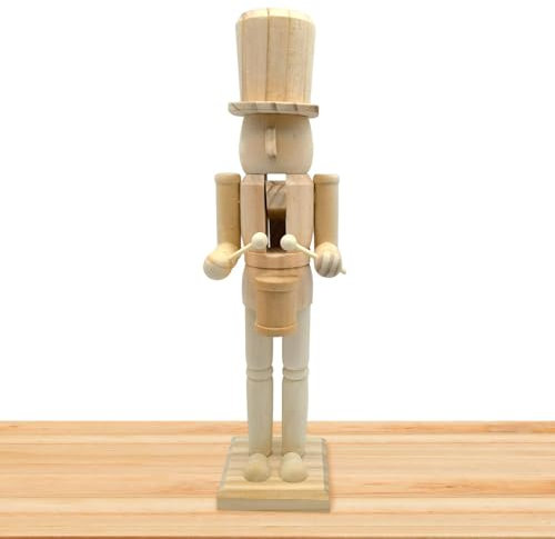 Paint Your Own Wooden Nutcracker, 15-Inch Paintable Nutcracker Crafts for Christmas Party Supplies