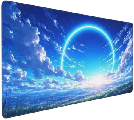 Mouse Pad for Office Work, Gaming Mouse Pad Desk Pad, Extended Mouse Mat, Stitched Edges Mousepad, Large Mouse Mat, Keyboard Pad,Gaming Mouse Mat 31.5x15.7x0.12 inch, Blue Sky Landscape Y-10947