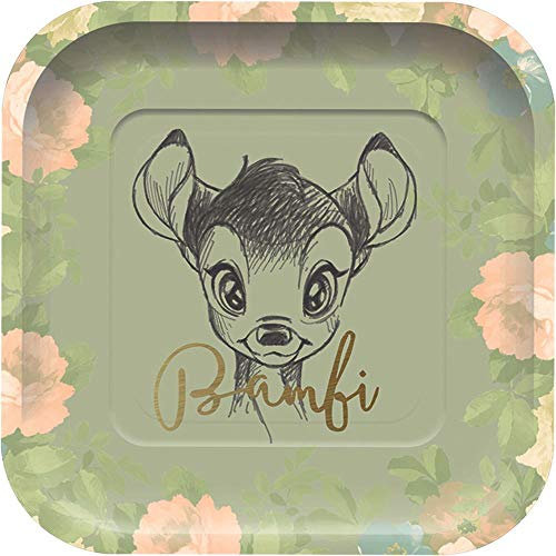 Procos Bambi - Pappteller quadratisch 24 x 24 cm, 8 Stück
