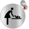 LEIASA | Klebeschild WC Frau mit Baby - Aluminium - Dicke 0,6 mm - Durchmesser Ø 100 mm - Badezimmerschilder - Toilettenschild - Badezimmerschild - (Toilettenschild Frau mit Baby)