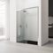 Paroi de Douche Frontale Coulissante SERIE 300F - Dimensions 176-180x195 cm - Verre Trempé, Anti-calcaire- 1 Porte Coulissante et 1 Fixe de 6 mm - Profil Argenté Brillant - Réversible - Real Shower