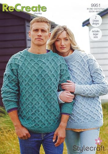 Stylecraft 9951 Adult Chunky Sweater Knitting Pattern