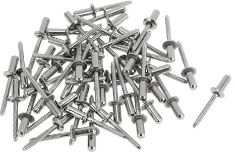 A ABSOPRO Dome Head Closed Sealing Rivets 6.4mm Grip Diameter 20mm Grip Length 13mm Flange Diameter Stainless Steel Silver Tone 50 Pcs