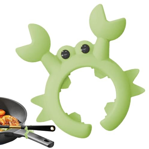 Crab Spoon Holder | Silicone Crab Spoon Rest | Stable Design Crab Silicone Utensil Rest | Steam Releaser Anti-Slip Spoon Holder for Holding Various Utensils